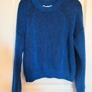No Boundaries Vibrant Blue Ribbed Sweater